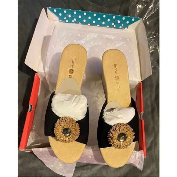 New Lindsay Phillips Devon Wedge Platform Sandals Sz 9 with 2 extra new intercha - Picture 2 of 7